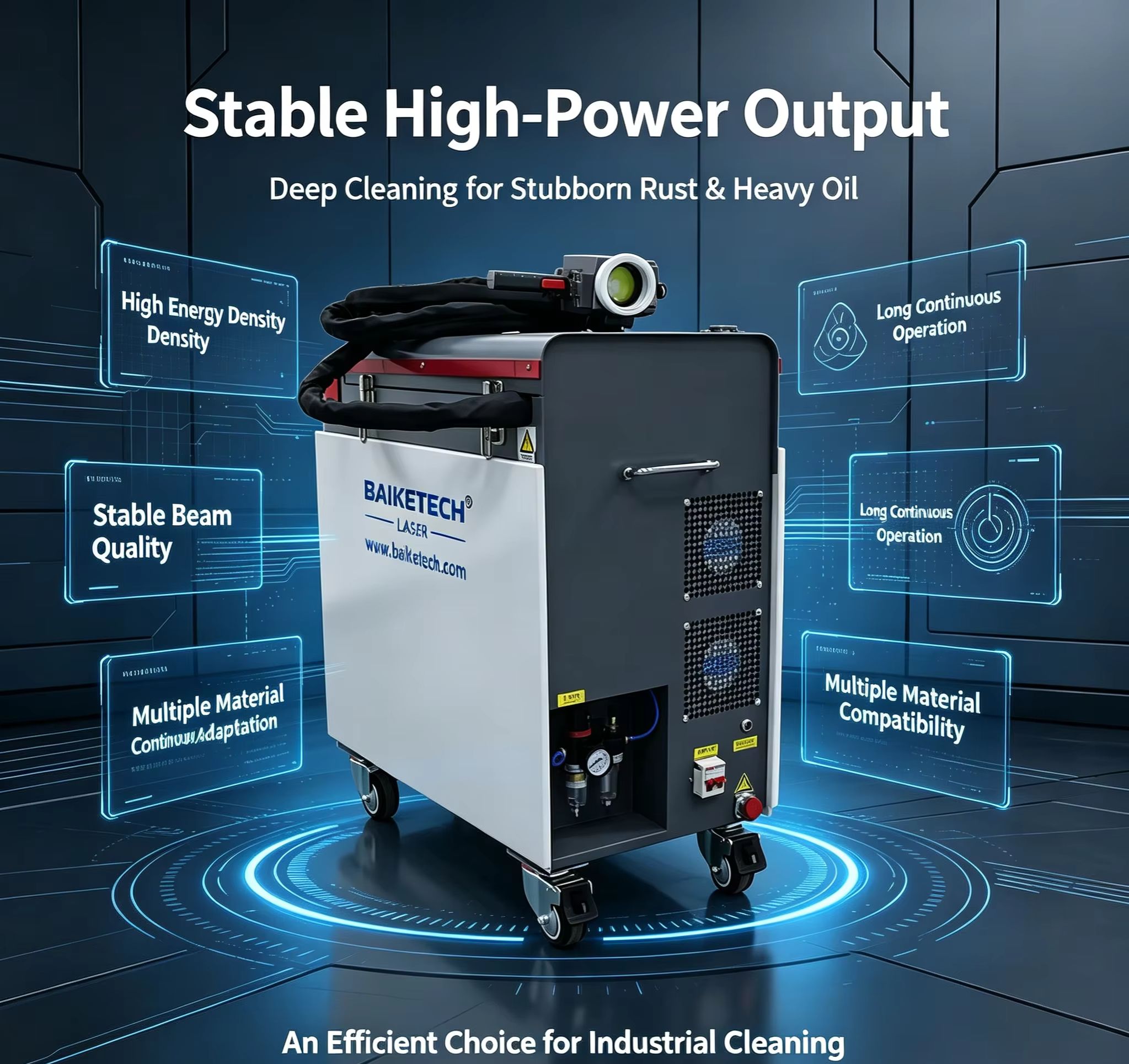 Industrial Laser Cleaning - آلة تنظيف بالليزر المستمر للألياف، منظف