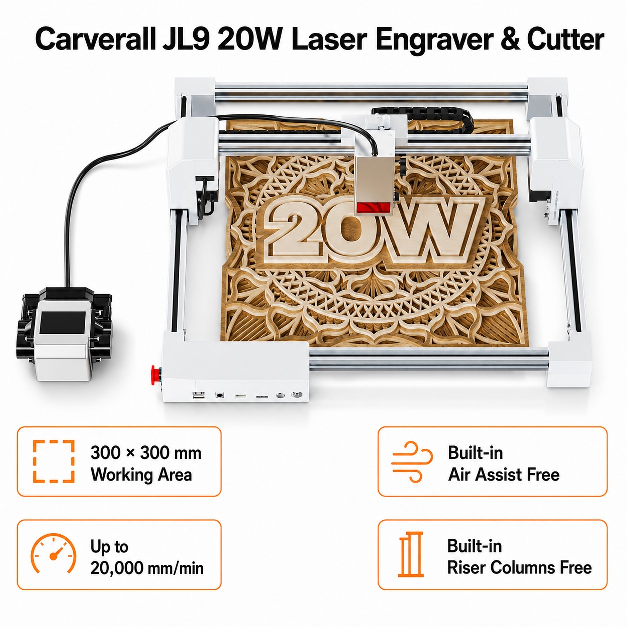 Industrial Acrylic Laser Cutter - آلة النقش والقطع بالليزر كارفيرال JL9