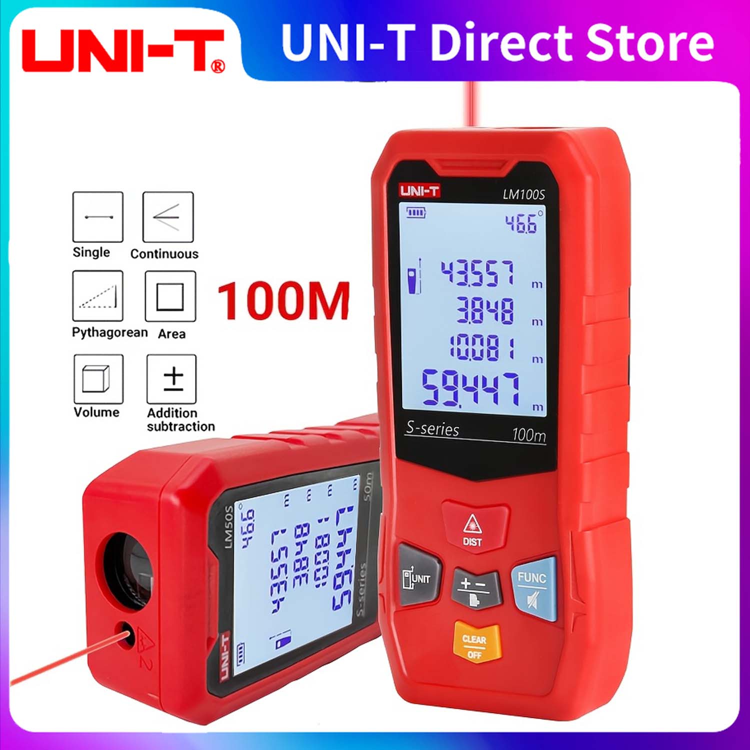 Industrial Laser Tape Measure - وحدة ليزر Rangefinder LM40S/60S/100S 40 متر