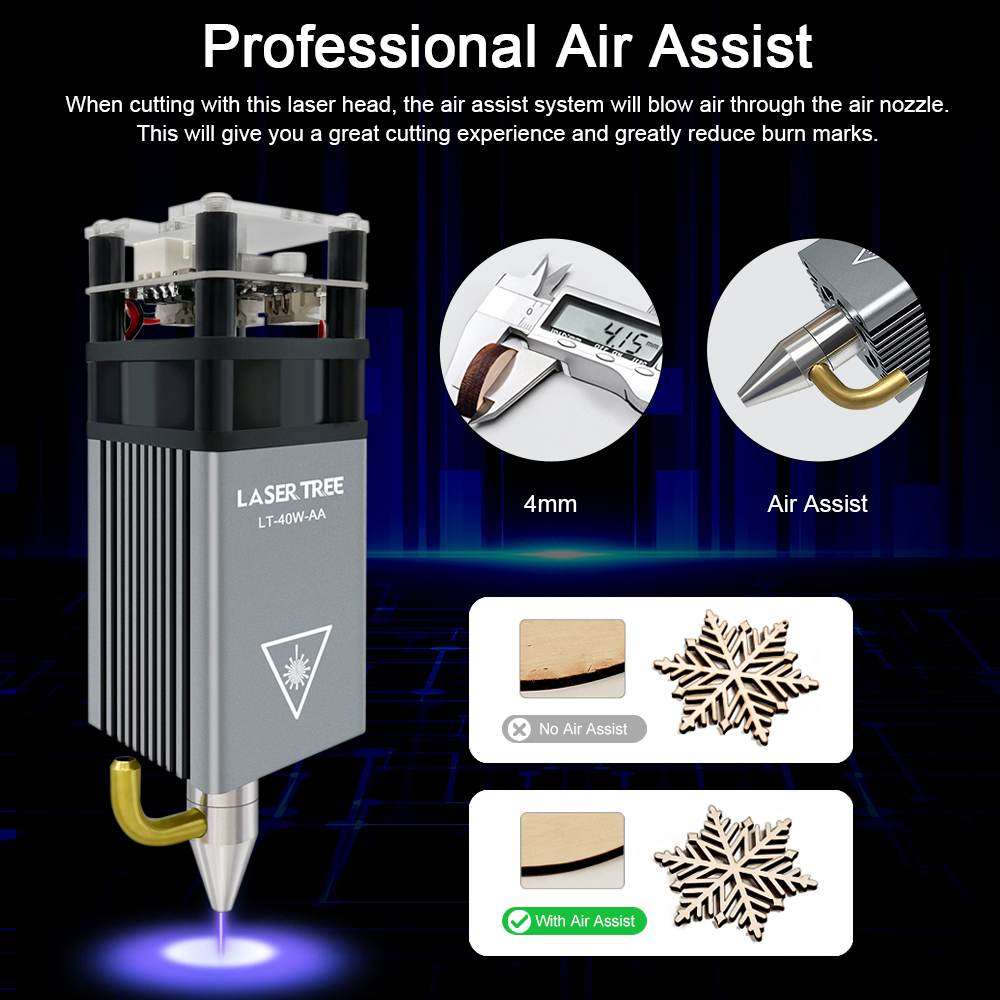 شجرة الليزر 5 واط مساعدة الهوا - مراجعة Industrial Laser Engraver وسعره