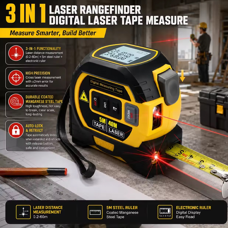 شريط قياس ليزري جديد 2026، 3 ف - مراجعة Industrial Laser Tape Measure وسعره
