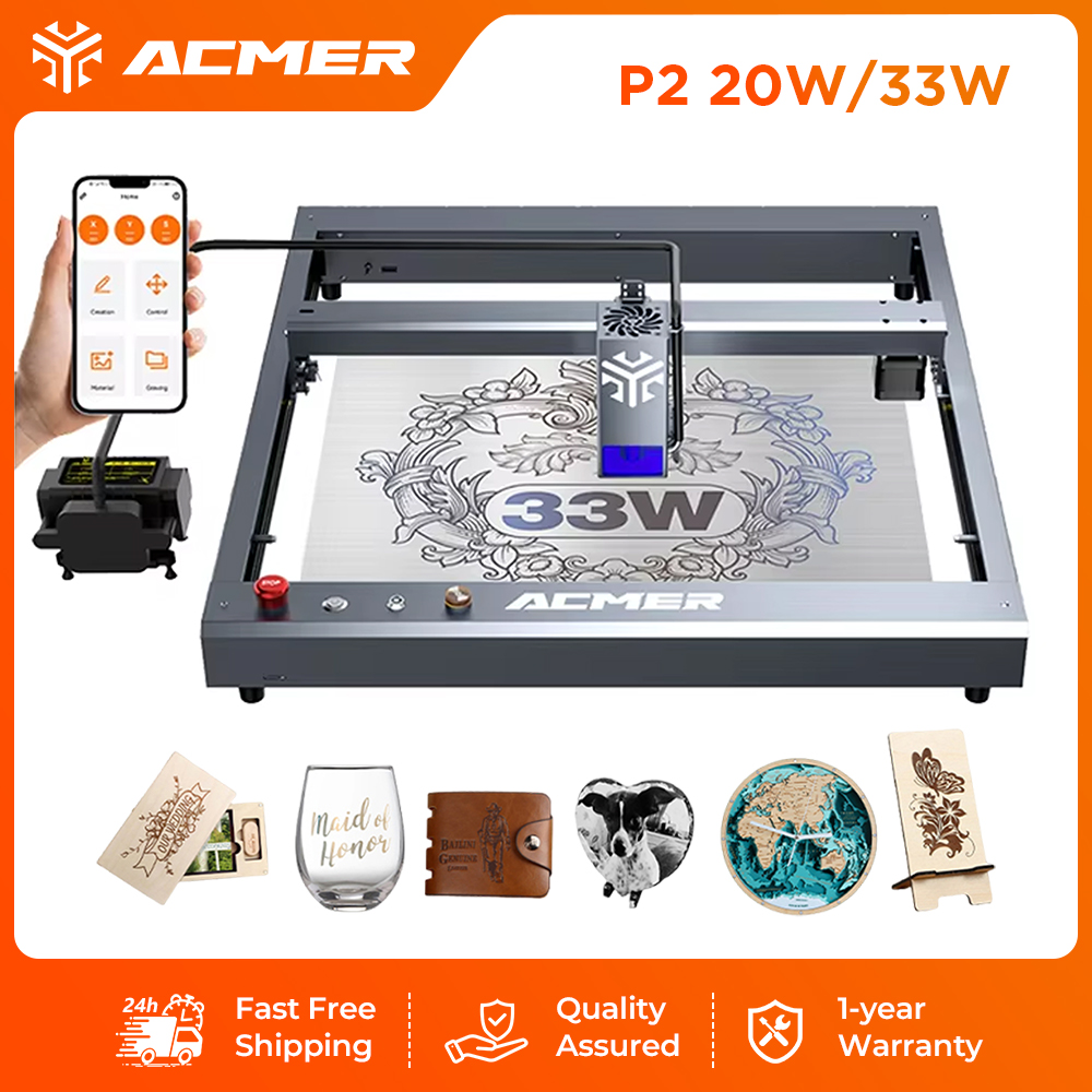 آلة النقش والقطع بالليزر ACMER - مراجعة Industrial Laser Engraver وسعره